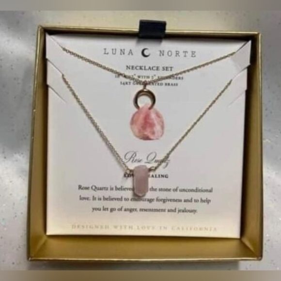 Luna Norte 2 PC Rose Quartz Set - Picture 1 of 1
